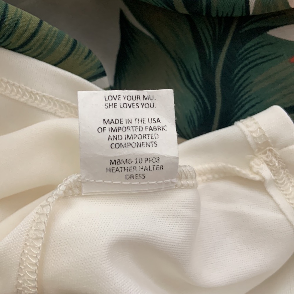 Show Me Your Mumu Coral Green Tropical Heather Halter Dress - Picture 9 of 10